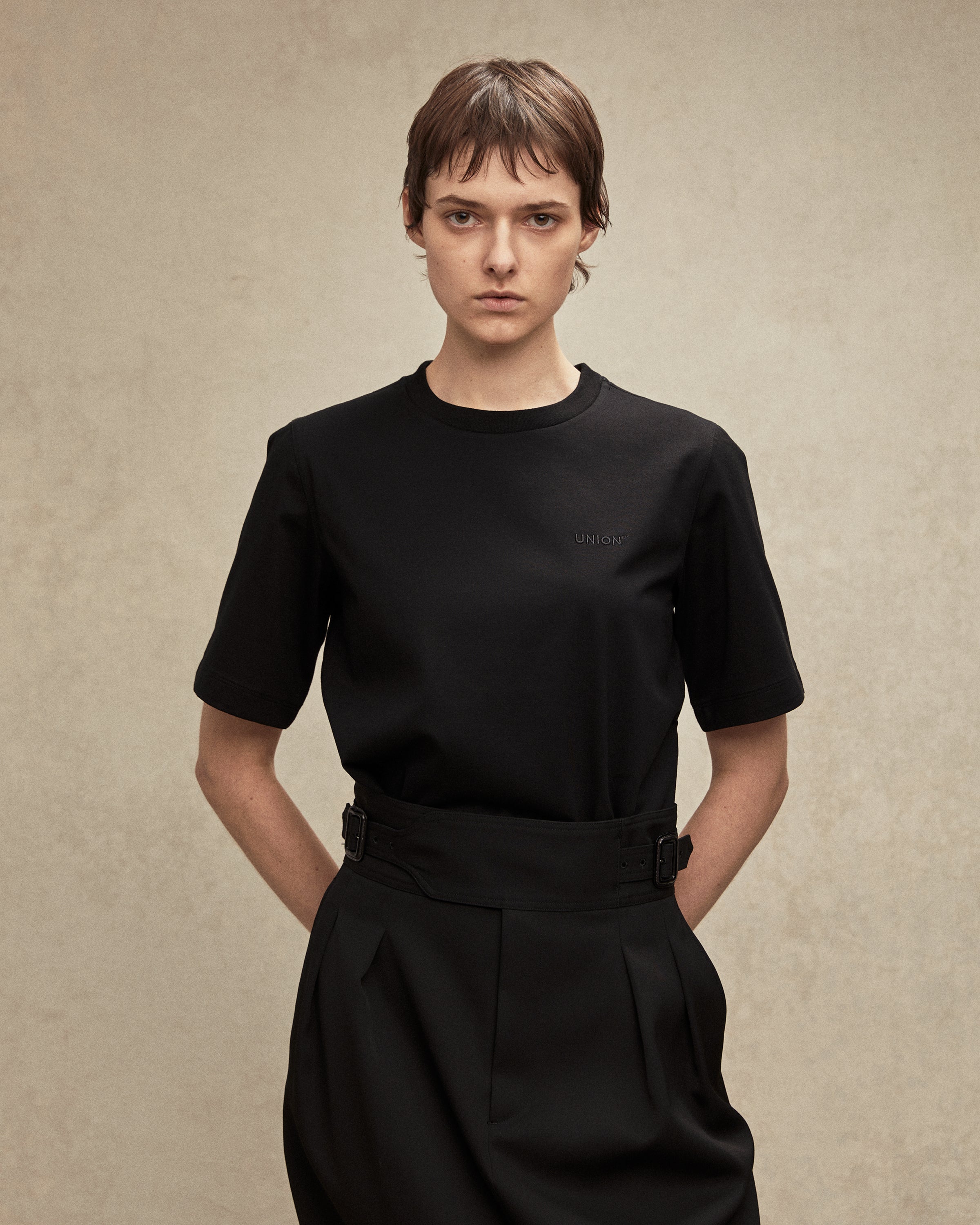 Union / Embroidery / Tee 01 / BK
